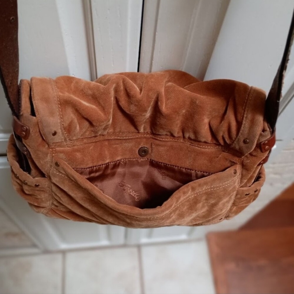Fossil Tan Canvas and Leather Messenger Bag - Picture 5 of 14